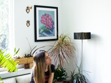 Load image into Gallery viewer, Miracles Blossom - Peony Oil Painting Print on Paper by Allison Luci