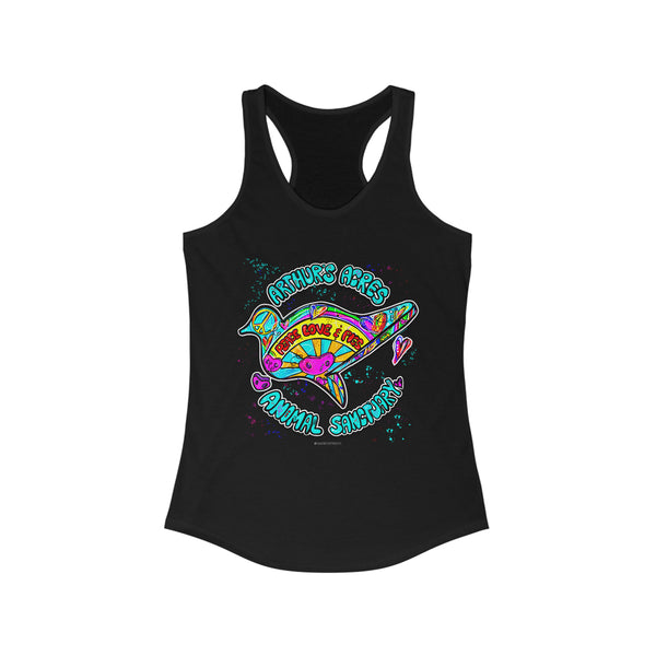 Peace Love and Pigs Women's Racerback Tank with Dove Design for Arthur's Acres - 4 COLORS