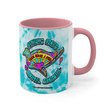 Load image into Gallery viewer, Peace Love and Pigs Accent Coffee Mug, 11oz, with Dove Design for Arthur&#39;s Acres - 3 COLORS
