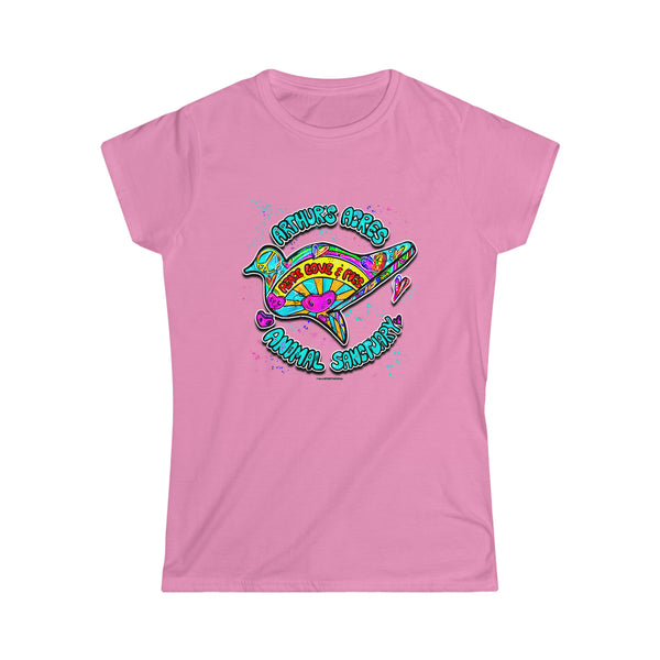 Peace Love and Pigs Women's Softstyle Tee with Dove Design for Arthur's Acres 5 COLORS