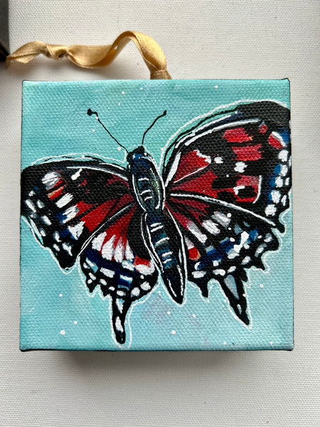 Holiday Butterfly 4x4 Painted Ornament