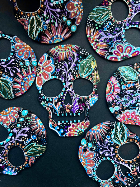 Colorful Calaveras Halloween Boho Art - Skull Decoration