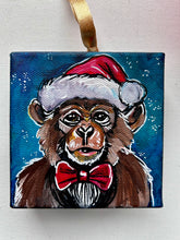 Load image into Gallery viewer, Santa Monkey 4x4 Painted Ornament
