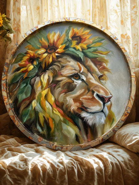 LION - Wild Heart, Golden Soul Art Original Oil Painting 16
