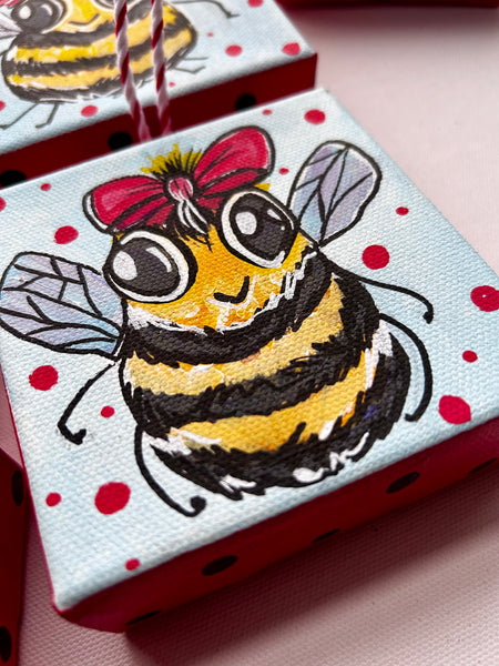 Oh Christmas Bee 4x4 Painted Ornament