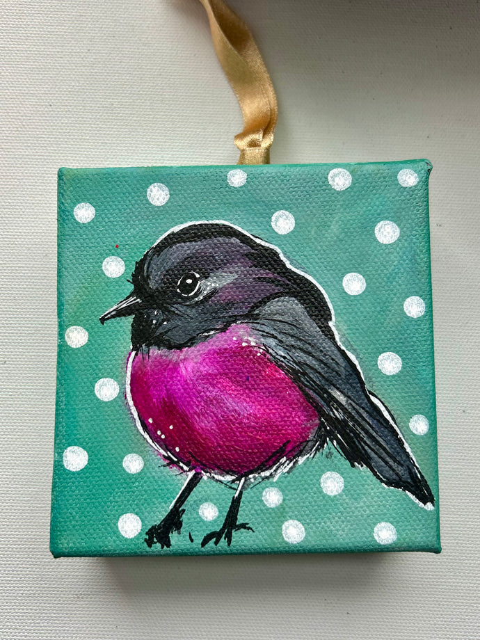 Sweet Robin 4x4 Painted Ornament