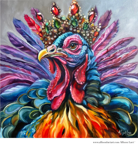 Art Print Unstoppable Royal Turkey Oil Painting Replica - Jewel Collection