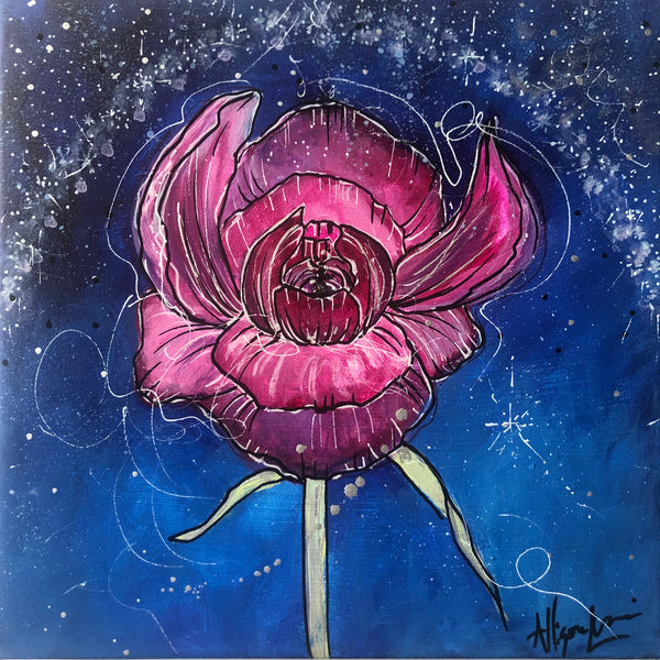 Night Bloom 10” x 10” Original Painting - SPRING BLOOM COLLECTION