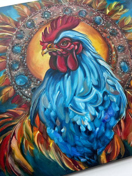 The Strong-Willed Bird Within Original Oil Painting 20” x 20”