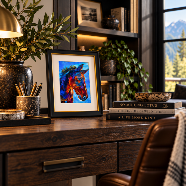 Portrait of Rescue Horse Dan Art PAPER or CANVAS PRINTS Multiple Sizes benefiting Anam Cara Sanctuary