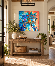 Load image into Gallery viewer, Harvest Moon Horse Art PAPER or Canvas PRINTS Multiple Sizes
