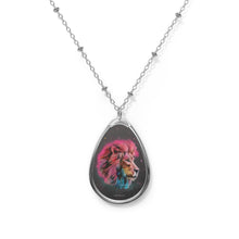Load image into Gallery viewer, Courage Doesn’t Always Roar Lion Art on Oval Necklace with Silver Chain
