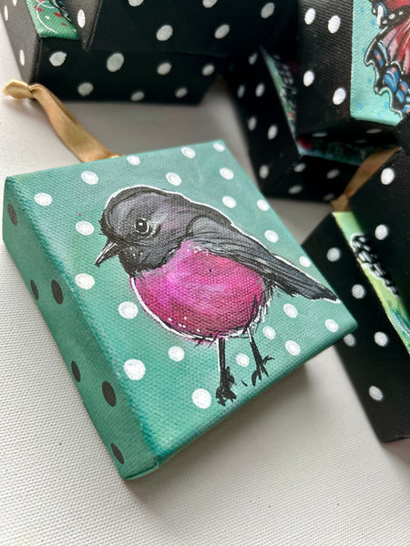 Sweet Robin 4x4 Painted Ornament