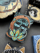 Load image into Gallery viewer, New Moon Art - Stay Wild Crescent Moon Ornament with Copper leaf
