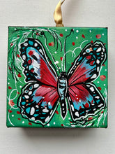 Load image into Gallery viewer, Holiday Butterfly 4x4 Painted Ornament
