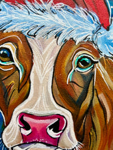 Load image into Gallery viewer, Santa Cow Original Painting 5x7
