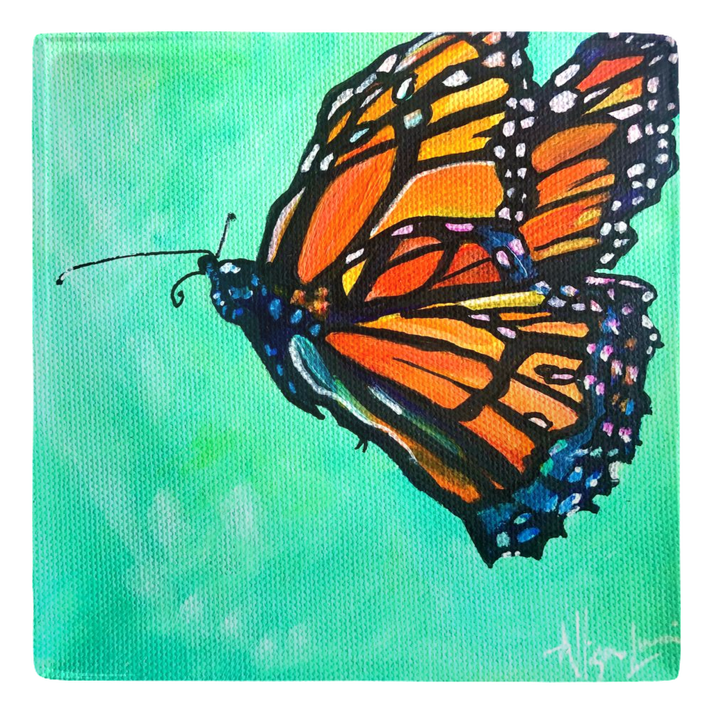 Butterfly Kiss Monarch Butterfly Metal Magnet 2x2