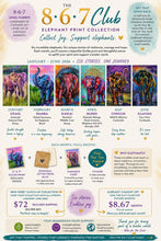 Load image into Gallery viewer, 6 MONTHS - Jan thru June 8-6-7 Print Club - 2026 Year of the Elephant ART - Free Shipping
