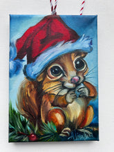 Load image into Gallery viewer, Santa Squirrel Original Painting 5x7
