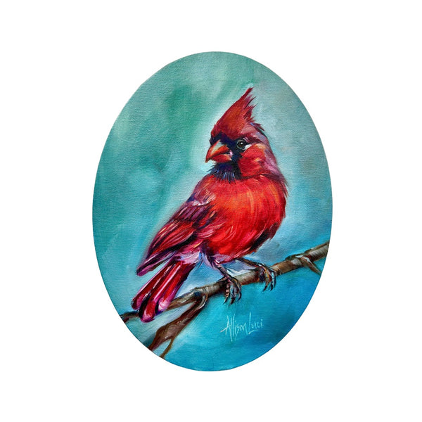 A Flash of Hope Cardinal  Bird Art Original Oil Painting 9
