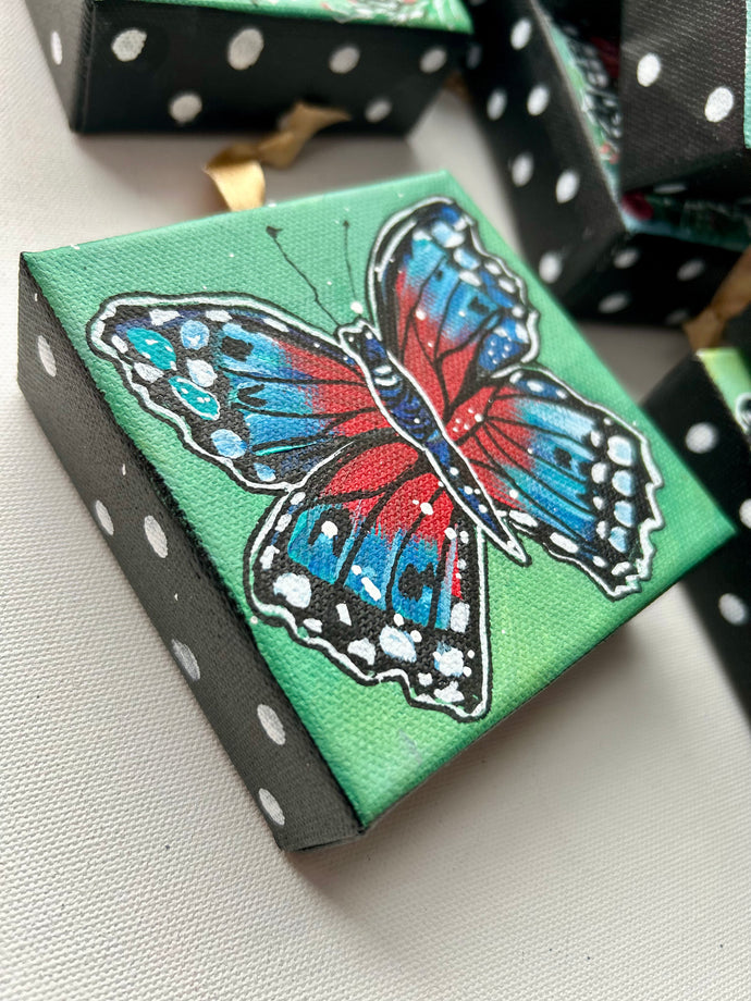 Holiday Butterfly 4x4 Painted Ornament