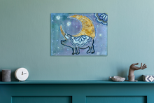 Load image into Gallery viewer, MOONS Collection Pig Art Asleep or Awake I Dream of You  CANVAS PRINT - Multiple Sizes
