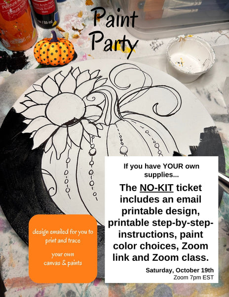 *NO KIT - FALL Paint Party Registration for Saturday 10/19/24 with Allie for the Soul (for those with their own supplies)