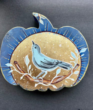 Load image into Gallery viewer, New Moon Art - pumpkin and bird with gold leaf
