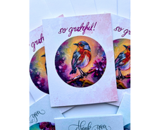 Load image into Gallery viewer, Bird Love Thank You Notecards Set of 6 or 12
