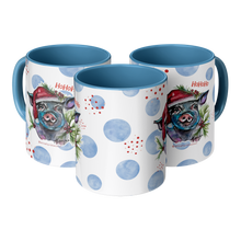 Load image into Gallery viewer, Blue_Santa_Pig_Watercolor_Art_on_a_Blue__3pc_Triangle_View_Mockup.png
