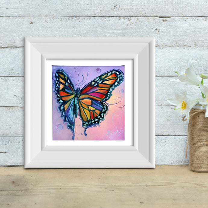 Colorful Fun Butterfly Art PAPER Giclee PRINT - Multiple Sizes