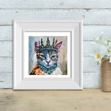 Load image into Gallery viewer, BeJeweled Royal Cat Art PAPER Giclee PRINT Lady Whiskertons - Multiple Sizes
