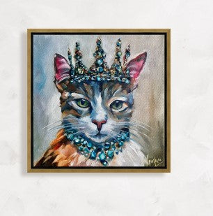 Bejeweled Royal Cat Lady Whiskertons CANVAS PRINT - Multiple Sizes