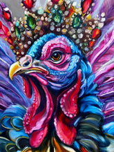 Load image into Gallery viewer, Unstoppable Regal Turkey Original Oil Painting - Jewel Collection - 20x20
