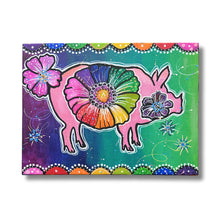 Load image into Gallery viewer, Summer Collection Color me Happy Rainbow Pig 9&quot; x 12&quot; Original Painting
