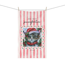 Load image into Gallery viewer, Christmas Santa Kitty Tea Towel - Dry with Purrfection
