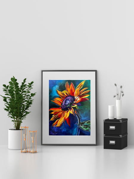 Colorful SunFlower Today I Choose Joy from Original Oil Painting Giclee Print on Paper - multiple sizes