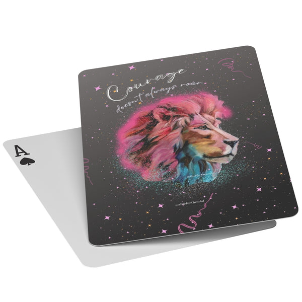 Ramsey Lion Art Painting Playing Cards Courage Doesn't Roar Allison Luci Allie for the Soul Colorful Art Inspiration Ten Seconds of Courage