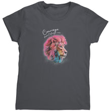 Load image into Gallery viewer, Courage doesn&#39;t always roar lion art painting colorful safari inspirational t-shirt womens top shirt
