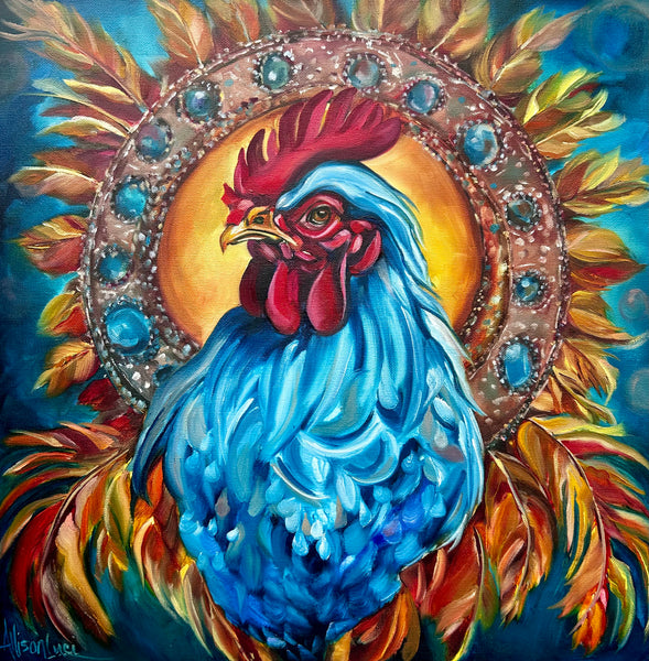 The Strong-Willed Bird Within Original Oil Painting 20” x 20”