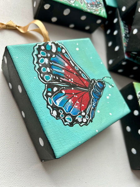 Holiday Butterfly 4x4 Painted Ornament