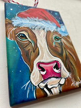 Load image into Gallery viewer, Santa Cow Original Painting 5x7
