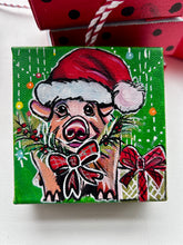 Load image into Gallery viewer, Christmas Piggie with Presents 4x4 Painted Ornament
