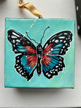 Load image into Gallery viewer, Holiday Butterfly 4x4 Painted Ornament
