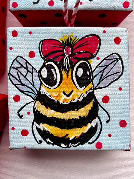 Oh Christmas Bee 4x4 painted Ornament