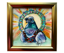 Load image into Gallery viewer, Easy Breezy Bird Original Watercolor Painting 5”x 5” FRamed
