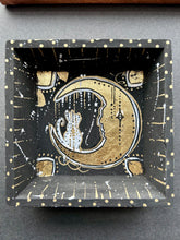 Load image into Gallery viewer, New Moon Art - Cat and Crescent Moon Tray with gold leaf
