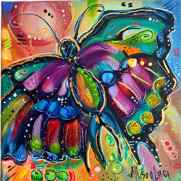 Stained Glass Butterfly Giclee Paper Print - Allison Luci Art