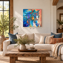 Load image into Gallery viewer, Harvest Moon Horse Art Original Oil Painting 24" x 24"
