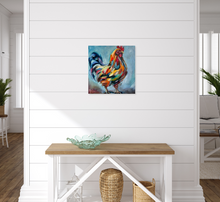 Load image into Gallery viewer, Colorful Farm Art Rooster Chicken Oil Painting &quot;True Colors&quot; CANVAS PRINT - Multiple Sizes
